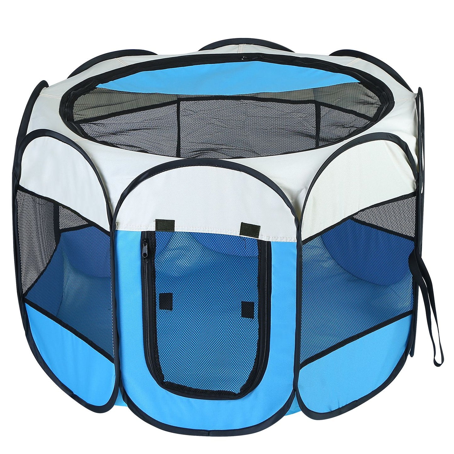 Parque plegable para mascotas — resistente al agua, interior/exterior, rosa o azul