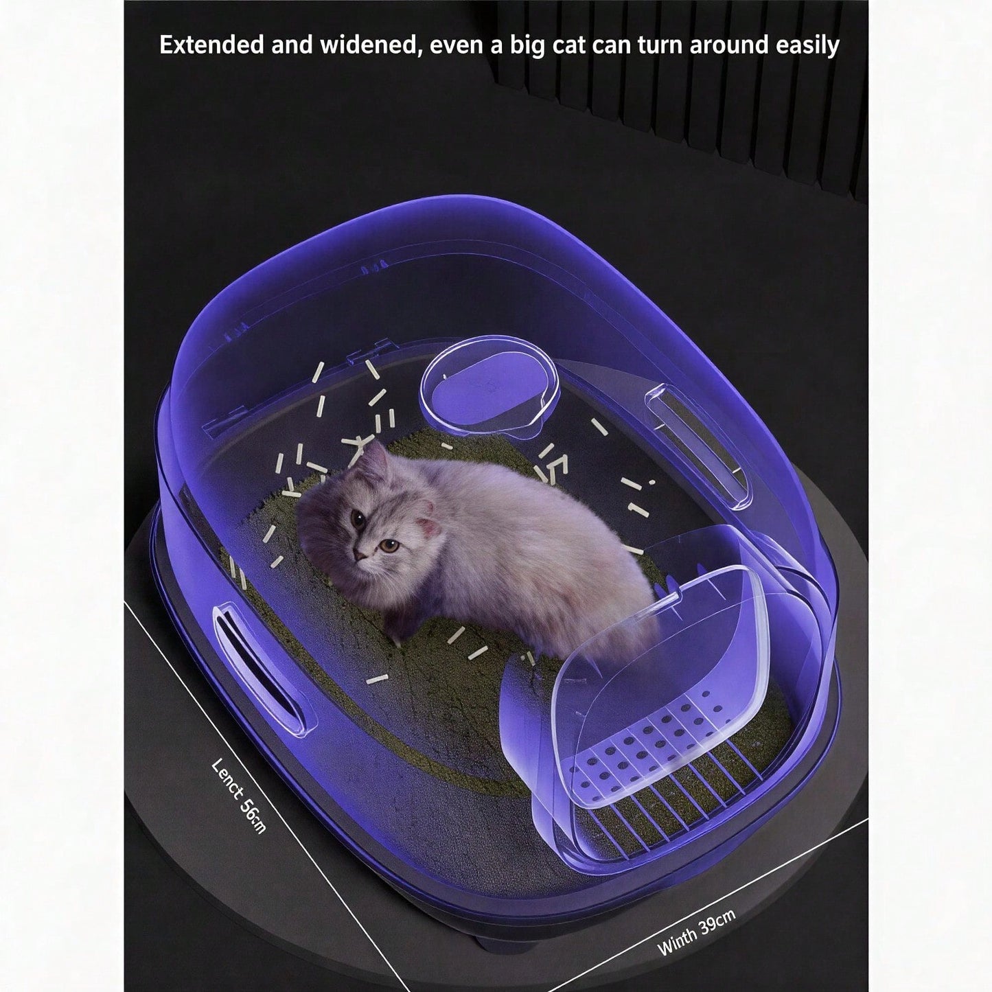Bandeja cerrada con esterilización UV — 56 cm, control de olores