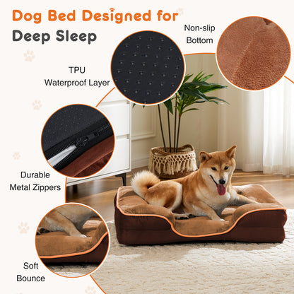 Lit en mousse à mémoire pour chien et chat — housse lavable, base antidérapante