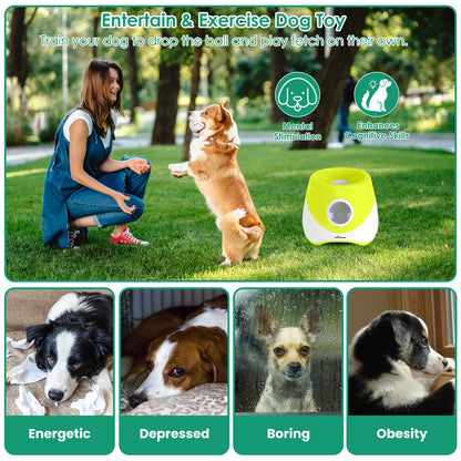 Automatic Dog Ball Launcher – 3 Distance Settings, Rechargeable, 6 Balls Included