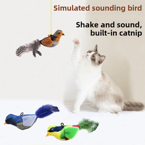 Juguete sonoro pájaro para mascotas — anti-ansiedad, duradero