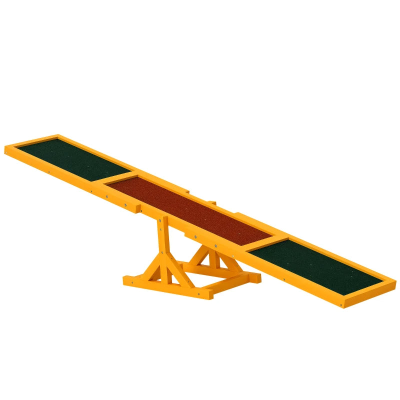 Balancín de madera para perro — agility exterior, resistente intemperie