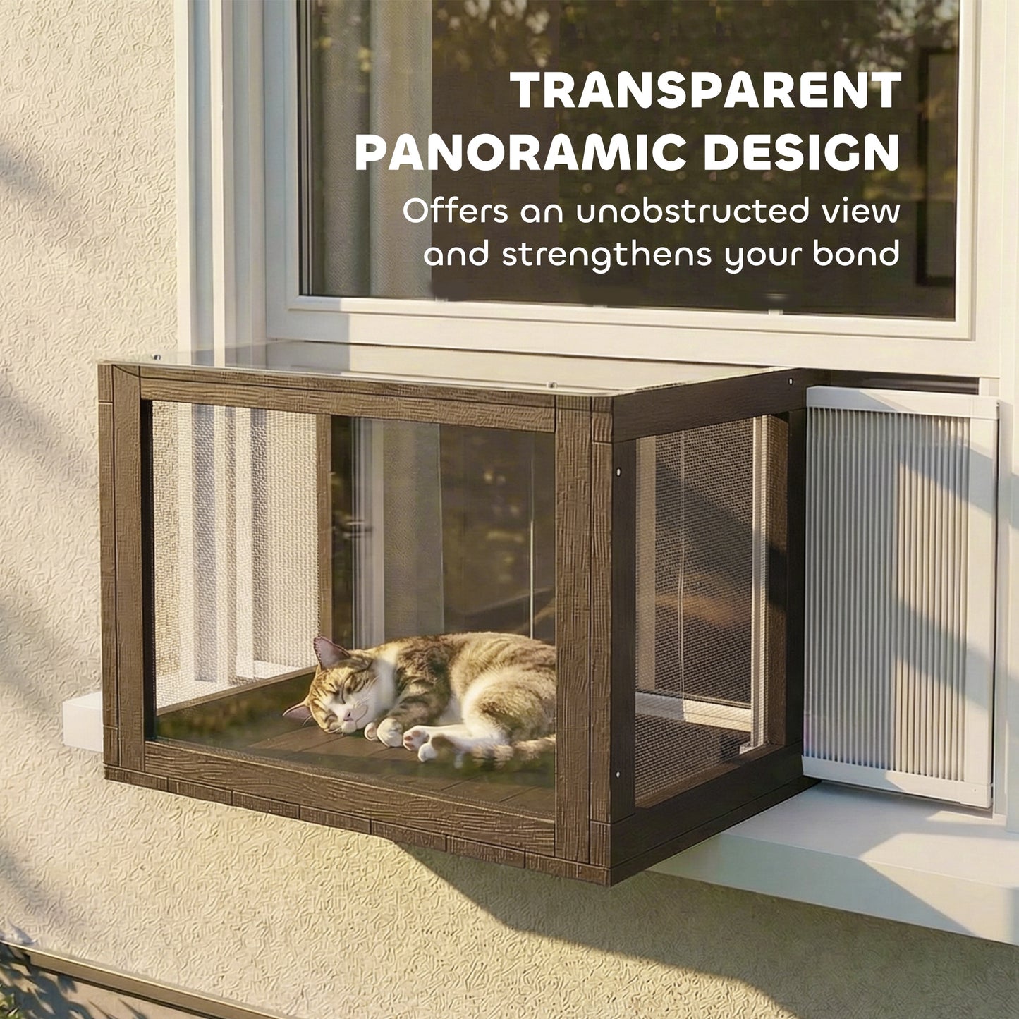 Enclos extérieur extensible pour chat — 63-104cm, bains de soleil