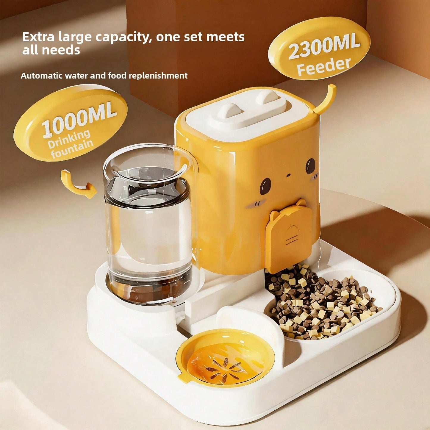 Fontaine et distributeur 2-en-1 pour chat et chien — 2,3 L automatique