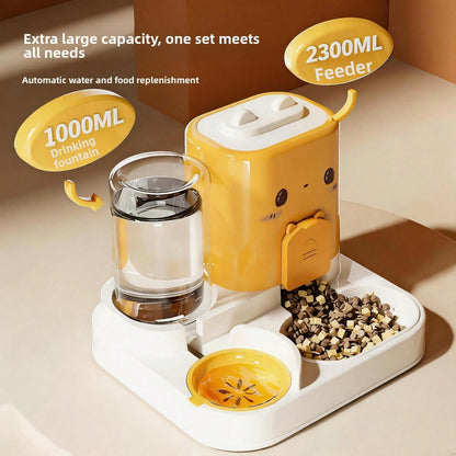 Fontaine et distributeur 2-en-1 pour chat et chien — 2,3 L automatique