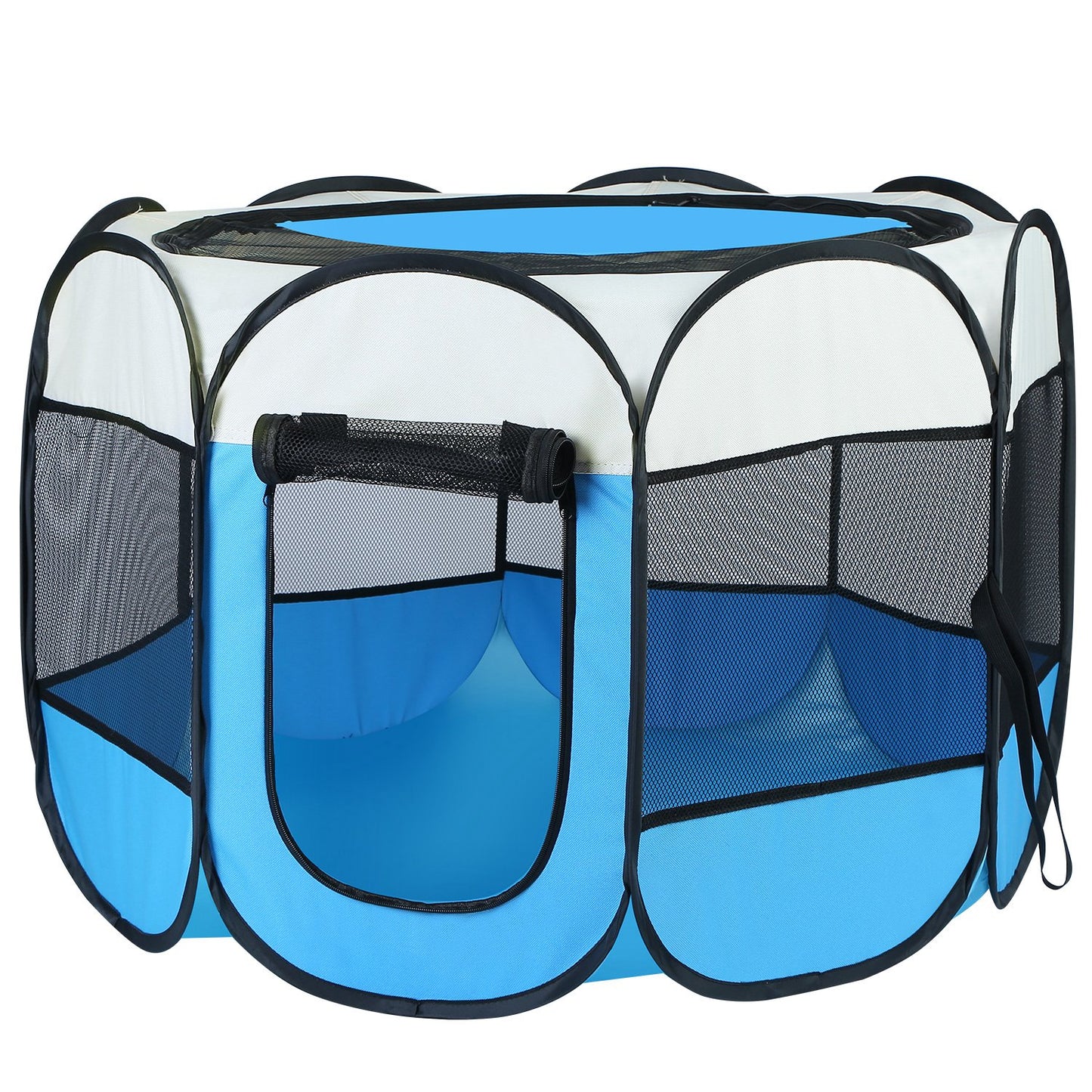 Parque plegable para mascotas — resistente al agua, interior/exterior, rosa o azul