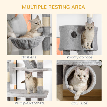 Adjustable Floor-to-Ceiling Cat Tree 240-260 cm — Condos, Hammocks and Scratching Posts