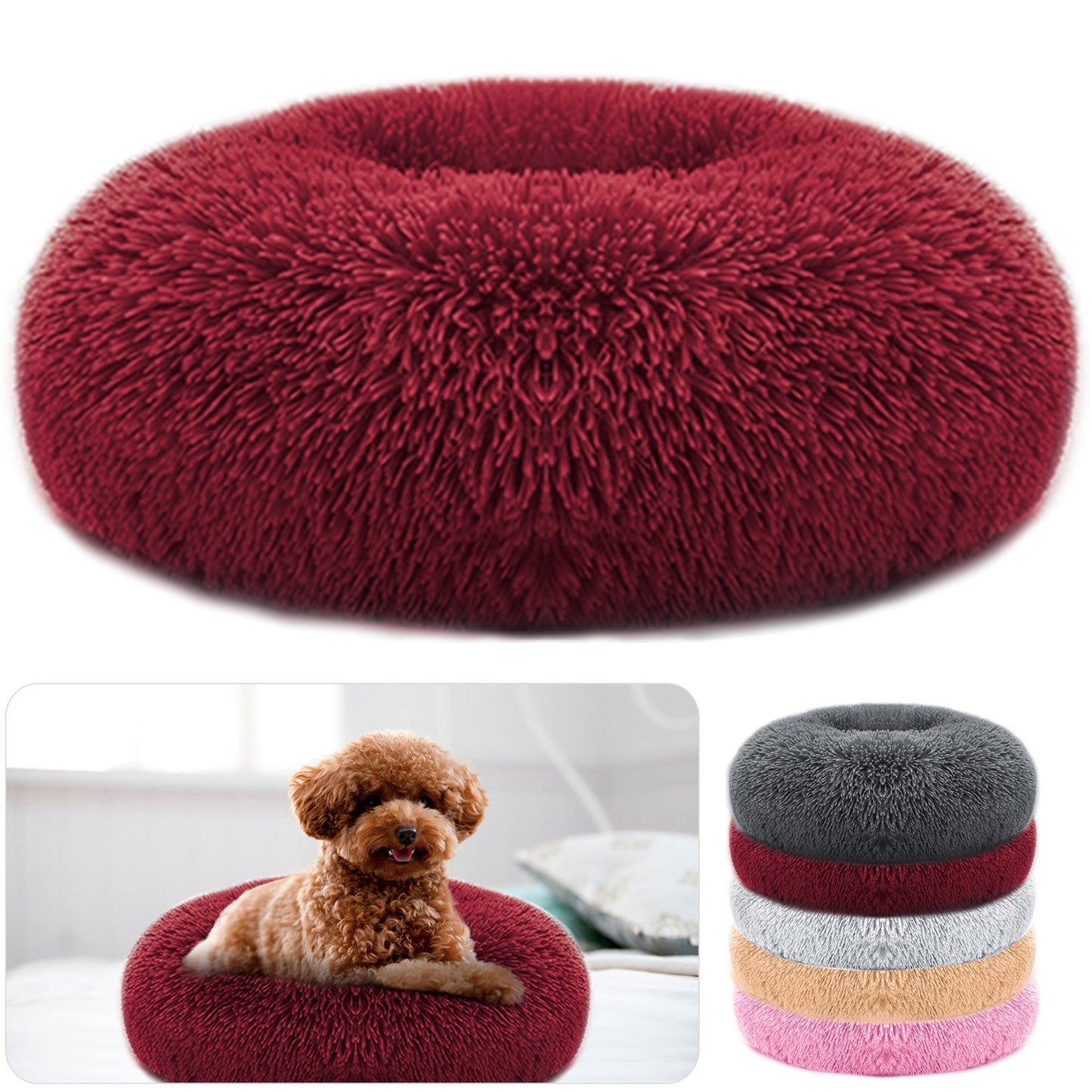 Cama de forro polar suave para perro y gato — nido acogedor