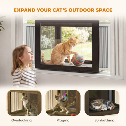 Enclos extérieur extensible pour chat — 63-104cm, bains de soleil
