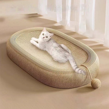 Oval Cat Scratcher Bowl Bed — 3-in-1 Activity Center