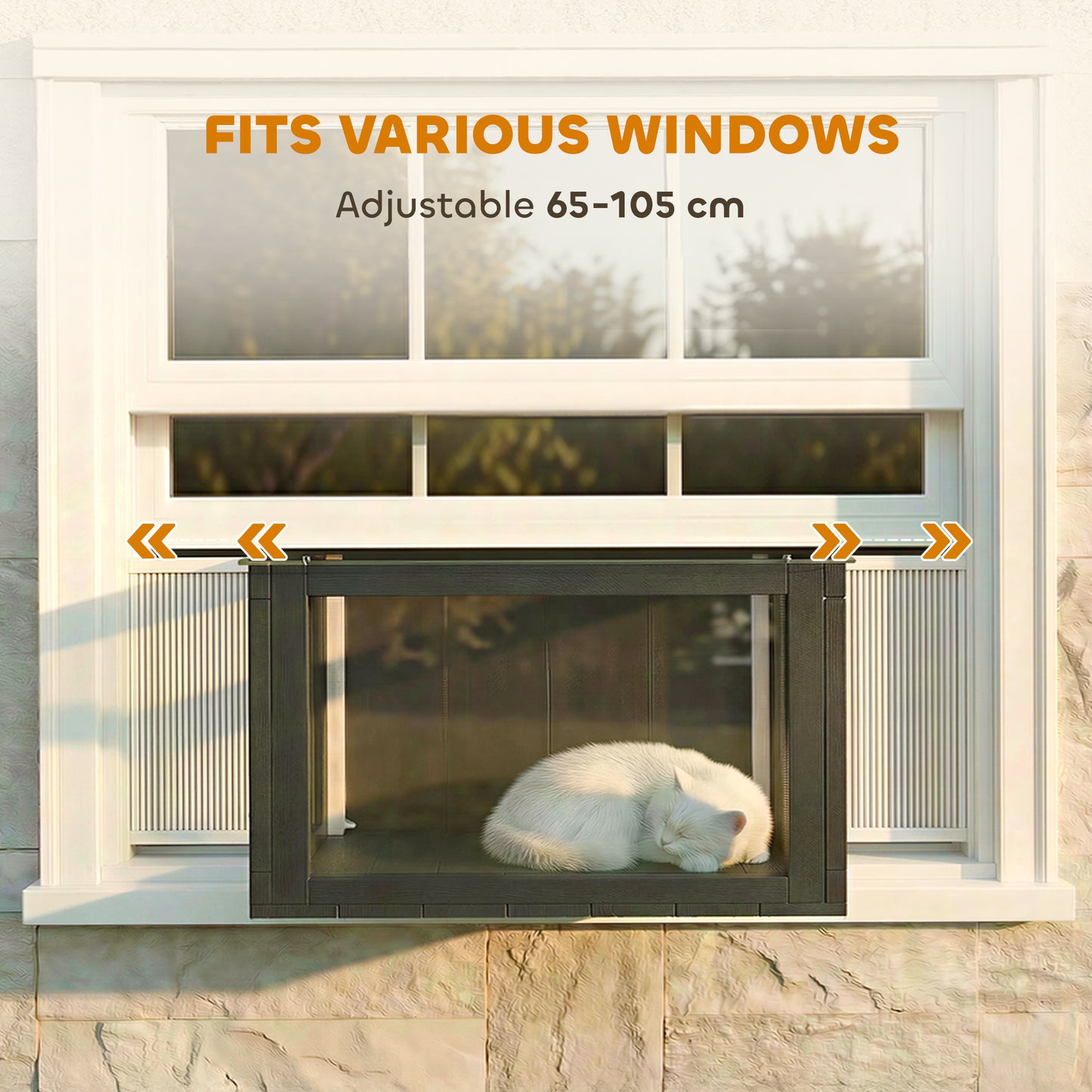 Enclos extérieur extensible pour chat — 63-104cm, bains de soleil