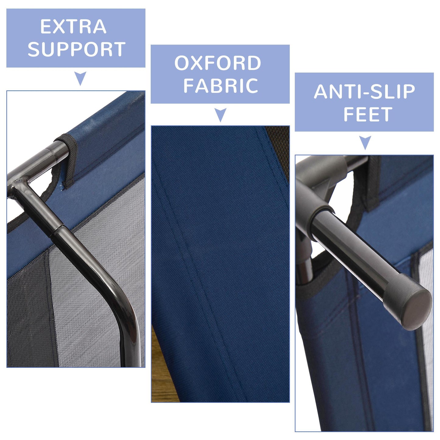 Cama elevada refrescante para perro — 91×76cm, malla ventilada, azul