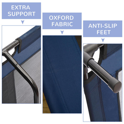 Cama elevada refrescante para perro — 91×76cm, malla ventilada, azul