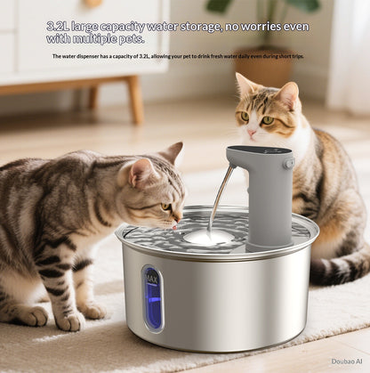 Fontaine ronde inox automática para gato