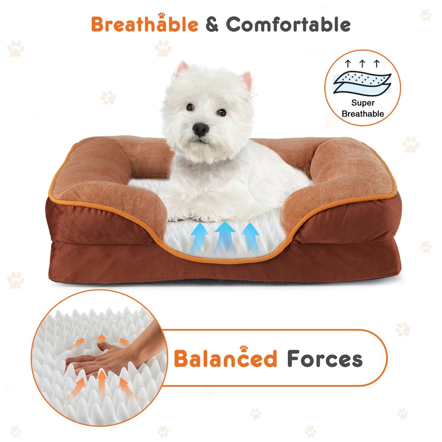 Lit en mousse à mémoire pour chien et chat — housse lavable, base antidérapante