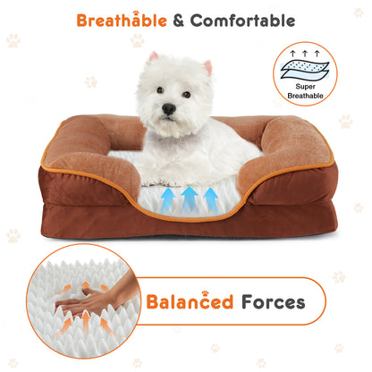 Lit en mousse à mémoire pour chien et chat — housse lavable, base antidérapante