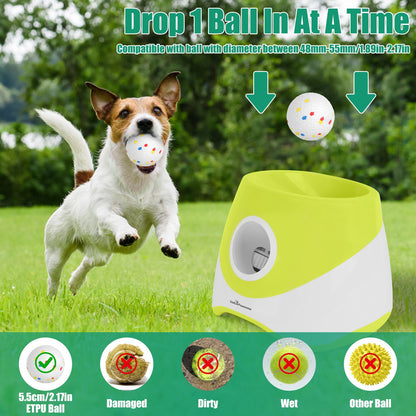Automatic Dog Ball Launcher – 3 Distance Settings, Rechargeable, 6 Balls Included