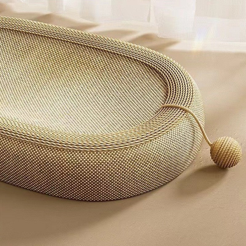 Oval Cat Scratcher Bowl Bed — 3-in-1 Activity Center