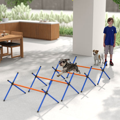 4 Pieces Dog Agility Equipment, Dog Agility Course Backyard Set with Adjustable Height Jump Bars and Carry Bag