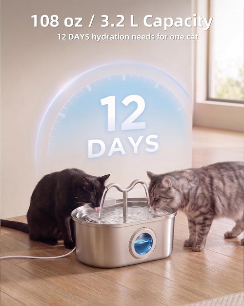 Fontaine à eau inox 3,2 L para gato y perro
