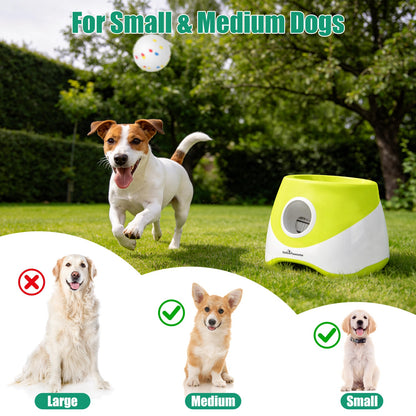 Automatic Dog Ball Launcher – 3 Distance Settings, Rechargeable, 6 Balls Included