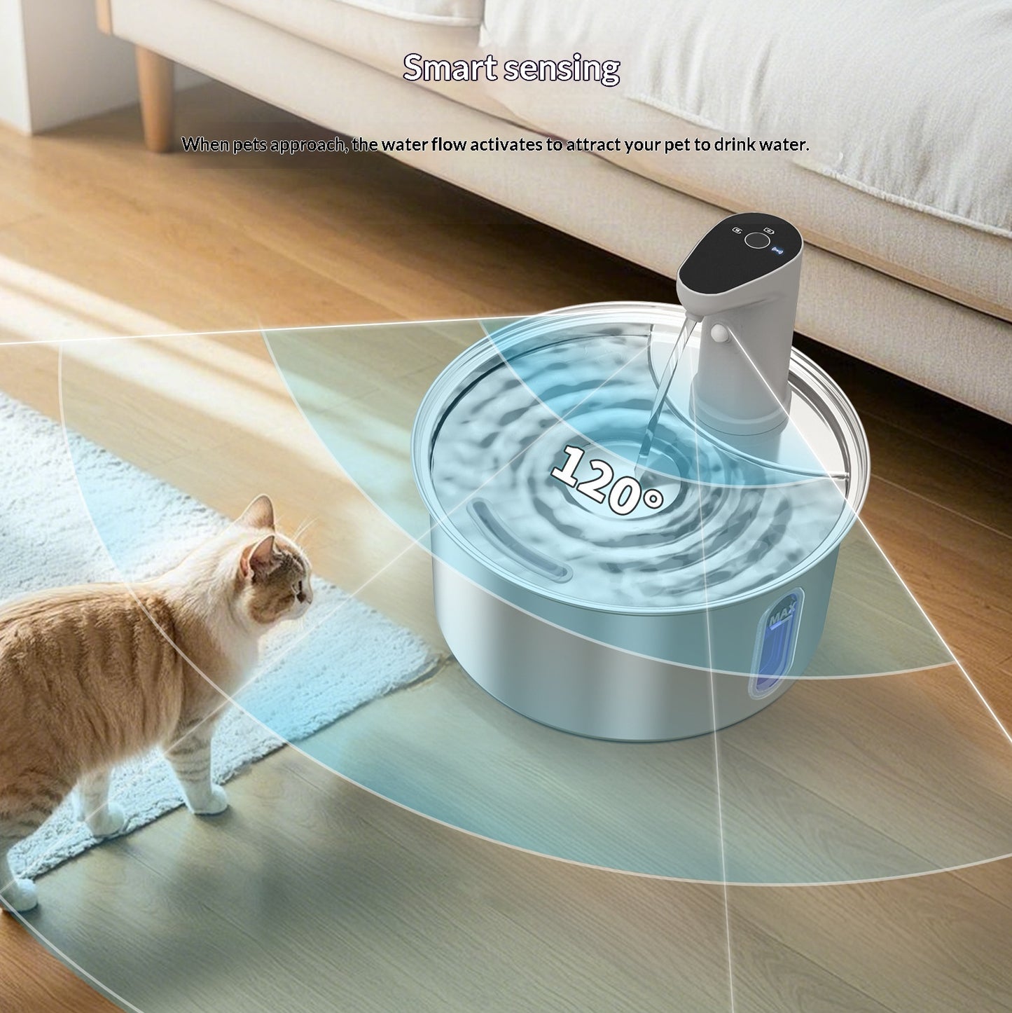 Fontaine ronde inox automática para gato