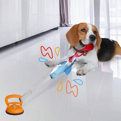 Juguete tiburón interactivo para perro y gato — ventosa, cuerda y chillador